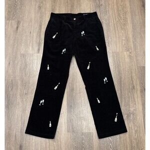 Vineyard Vines Corduroy Pants Mens 30X30 Black Champagne Holiday Novelty Slim